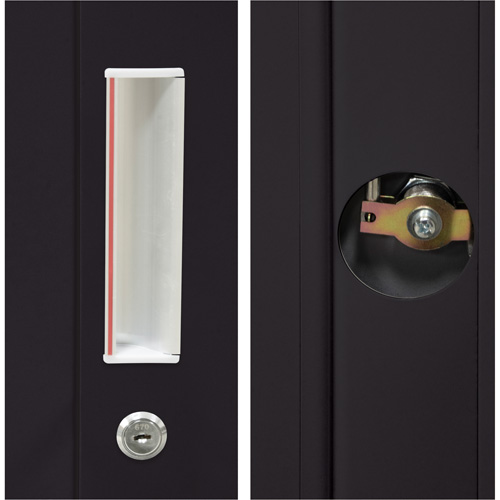 Armoire de rangement combin&eacute;e, 36" la x 18" p x 72" h, Noir Seaboard Timber Mart