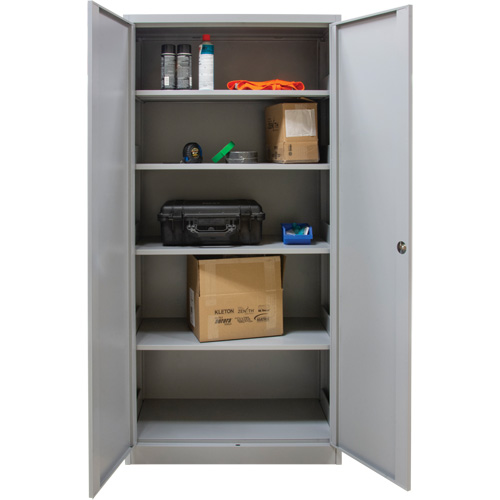 Armoires de rangement Hi-Boy, Acier, 4 Tablettes, 72" h x 36" la x 18" P, Gris Seaboard Timber Mart