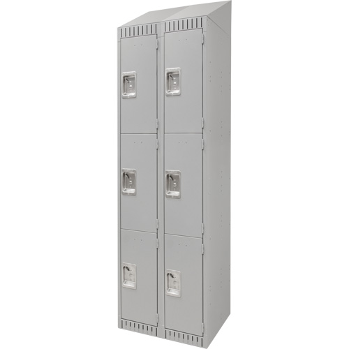 Casiers, 3 niveaux, Bloc de 2, 24" x 18" x 82", Acier, Gris, D&eacute;mont&eacute; Seaboard Timber Mart