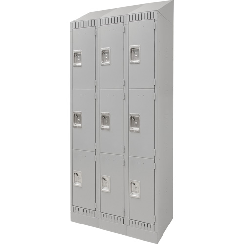 Casiers, 3 niveaux, Bloc de 3, 36" x 18" x 86", Acier, Gris, D&eacute;mont&eacute; Seaboard Timber Mart