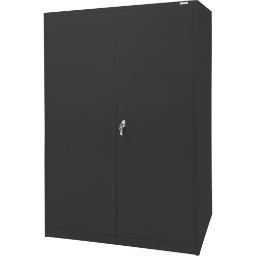Armoire d'entreposage, Acier, 4 Tablettes, 78" h x 48" la x 24" P, Noir Seaboard Timber Mart