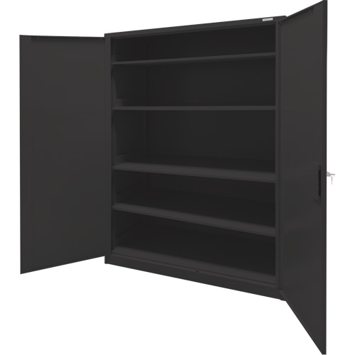 Armoire d'entreposage, Acier, 4 Tablettes, 78" h x 48" la x 24" P, Noir Seaboard Timber Mart