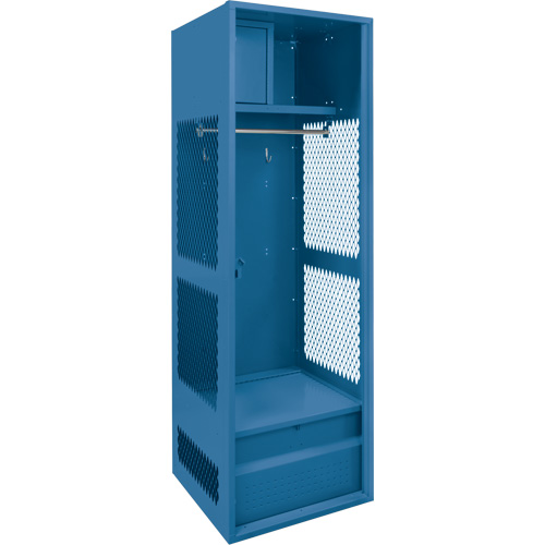 Gear Locker, Steel, 24" W x 18" D x 72" H, Dark Blue Seaboard Timber Mart