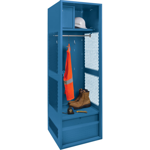 Gear Locker, Steel, 24" W x 18" D x 72" H, Dark Blue Seaboard Timber Mart