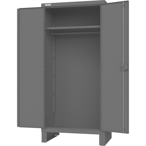 Armoire avec barre de suspension et portes encastr&eacute;es standards , Acier, 78" h x 36" la x 24" P, Gris Seaboard Timber Mart