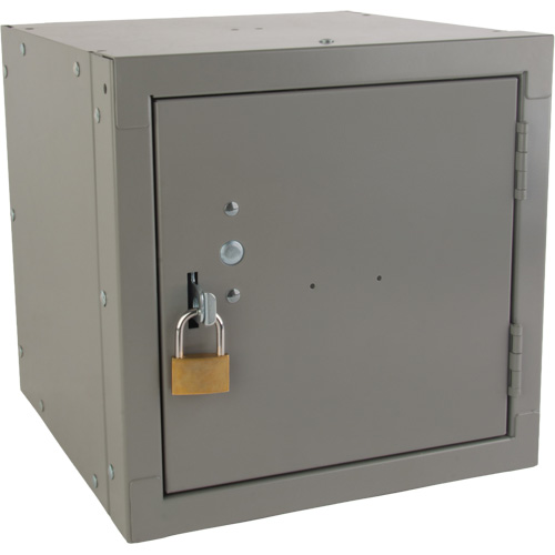 Stackable Cube Locker, 12" x 12" x 12", Steel, Grey, Knocked Down Seaboard Timber Mart