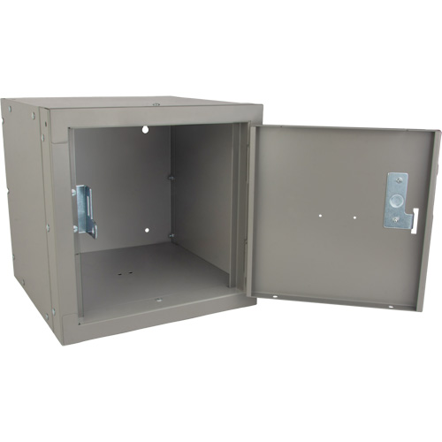 Stackable Cube Locker, 12" x 12" x 12", Steel, Grey, Knocked Down Seaboard Timber Mart