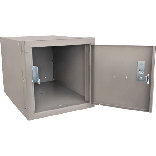 Casier cubique empilable, 12" x 18" x 12", Acier, Gris, D&eacute;mont&eacute; Seaboard Timber Mart