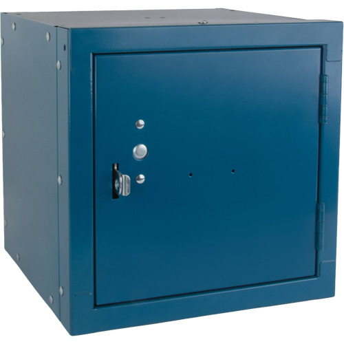 Casier cubique empilable, 12" x 12" x 12", Acier, Bleu, D&eacute;mont&eacute; Seaboard Timber Mart