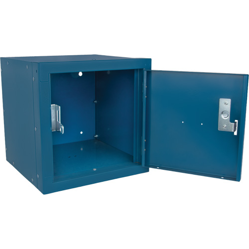 Casier cubique empilable, 12" x 12" x 12", Acier, Bleu, D&eacute;mont&eacute; Seaboard Timber Mart