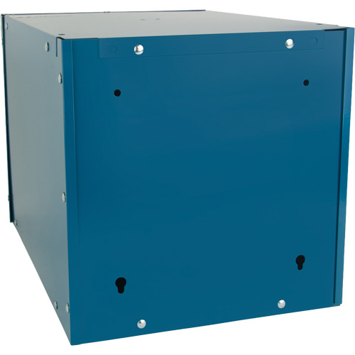 Casier cubique empilable, 12" x 18" x 12", Acier, Bleu, D&eacute;mont&eacute; Seaboard Timber Mart