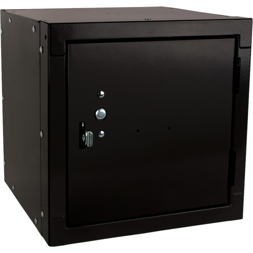 Stackable Cube Locker, 12" x 12" x 12", Steel, Black, Knocked Down Seaboard Timber Mart