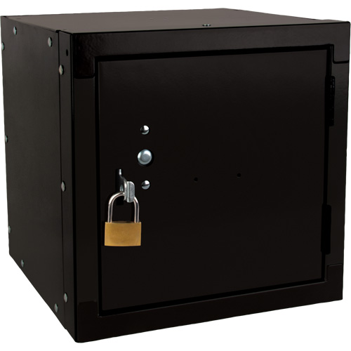 Stackable Cube Locker, 12" x 12" x 12", Steel, Black, Knocked Down Seaboard Timber Mart