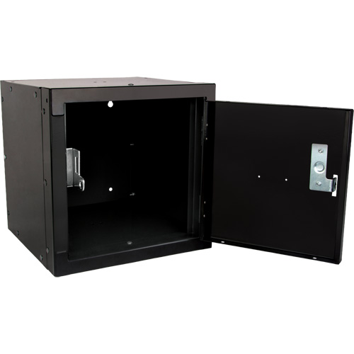 Stackable Cube Locker, 12" x 12" x 12", Steel, Black, Knocked Down Seaboard Timber Mart