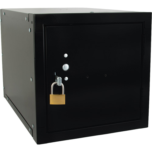 Casier cubique empilable, 12" x 18" x 12", Acier, Noir, D&eacute;mont&eacute; Seaboard Timber Mart