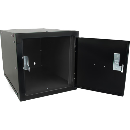 Casier cubique empilable, 12" x 18" x 12", Acier, Noir, D&eacute;mont&eacute; Seaboard Timber Mart