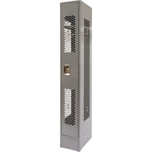 Vented Lockers, 12" x 18" x 78", Steel, Grey, Knocked Down, Perforated Seaboard Timber Mart