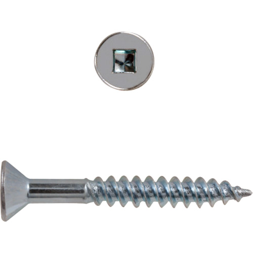 Flat Head Square Drive Wood Screws, #8 x 2-1/2" L, Zinc Plated Seaboard Timber Mart