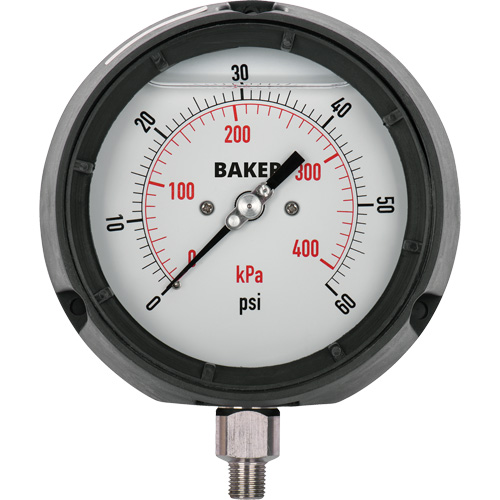 Pressure Gauge, 4-1/2" , 30" 0 Hg Vac., Bottom Mount, Liquid Filled Analogue Seaboard Timber Mart
