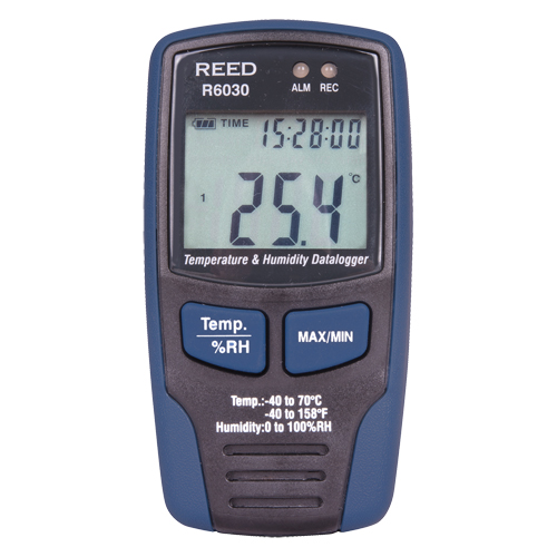 Temp/RH Data Logger with ISO Certificate, 40°C to 70°C (-40°F to 158°F) Seaboard Timber Mart