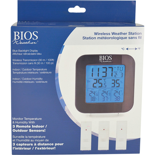 Wireless Weather Station with 3 Sensors, Non-Contact, Digital, 40-158°F (-40-70°C) Seaboard Timber Mart