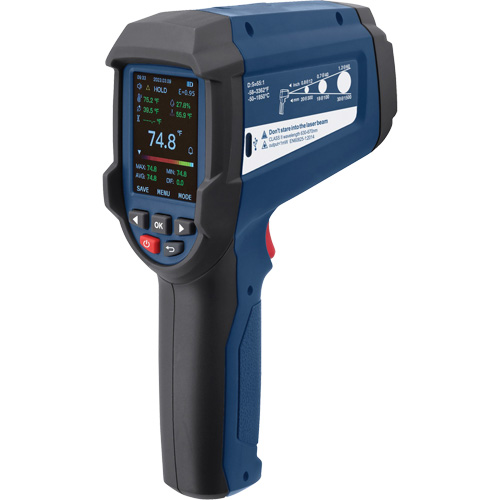 Professional Infrared Thermometer with Integrated Type K Thermocouple, -58 - 3362°F (-50 - 1850°C), 55:1, Adjustable Emmissivity Seaboard Timber Mart