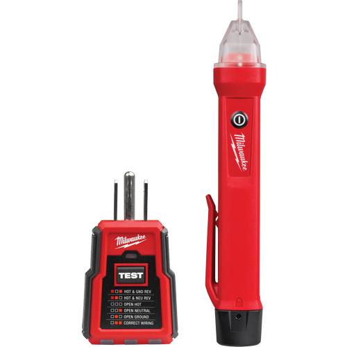 Voltage Detector & GFCI Receptacle Tester Kit, 50 V - 1000 V, Display & Sound Alert Seaboard Timber Mart