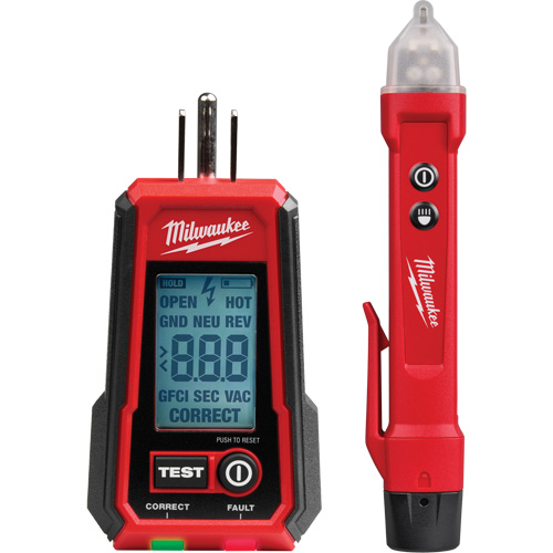 Voltage Detector with LED & GFCI Receptacle Tester Kit, 50 V - 1000 V, Display & Sound Alert Seaboard Timber Mart