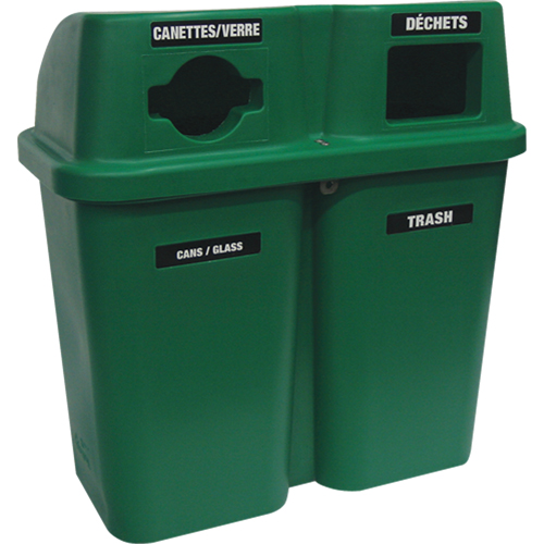Contenants de recyclage Bullseye, Bord de rue, Plastique, 2 x 22 gal. US Seaboard Timber Mart