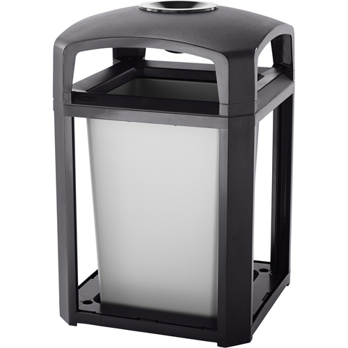 Landmark Series Waste Receptacle & Ash Tray, Plastic, 35 US gal. Capacity, 40" Height Seaboard Timber Mart