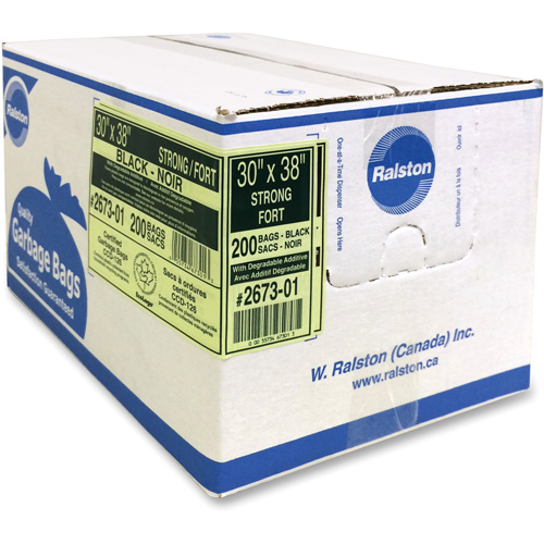 Industrial Garbage Bags, Strong, 38" W x 30" L, 0.85 mils, Black Seaboard Timber Mart