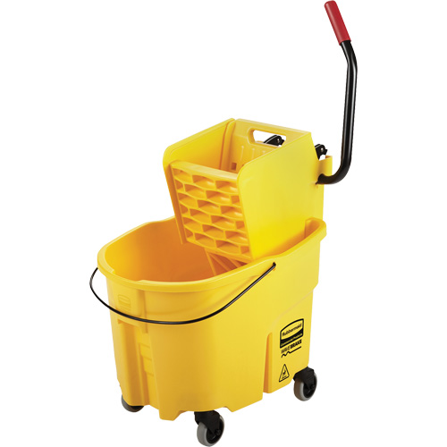 WaveBrake&reg; Mop Bucket & Wringer Combo Pack, Side Press, 8.75 US Gal.(35 Quart), Yellow Seaboard Timber Mart