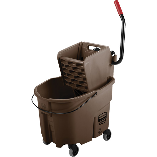 WaveBrake&reg; Mop Bucket & Wringer Combo Pack, Side Press, 8.75 US Gal.(35 Quart), Brown Seaboard Timber Mart