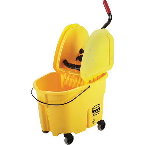 WaveBrake&reg; Mop Bucket & Wringer Combo Pack, Down Press, 8.75 US Gal.(35 Quart), Yellow Seaboard Timber Mart