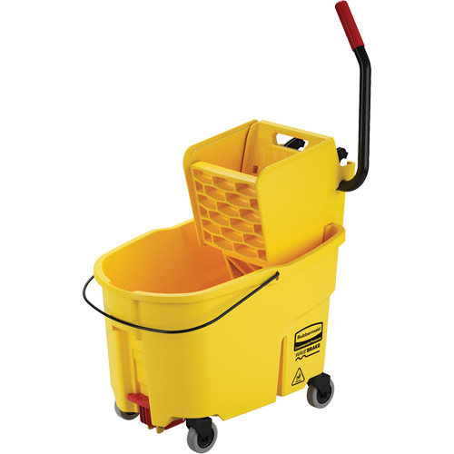 WaveBrake&reg; Mop Bucket & Wringer Combo Pack, Side Press, 11 US Gal. (44 Quart), Yellow Seaboard Timber Mart