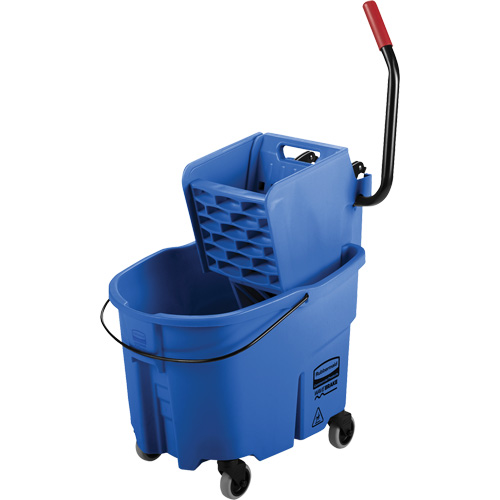 WaveBrake&reg; Mop Bucket & Wringer Combo Pack, Side Press, 8.75 US Gal.(35 Quart), Blue Seaboard Timber Mart