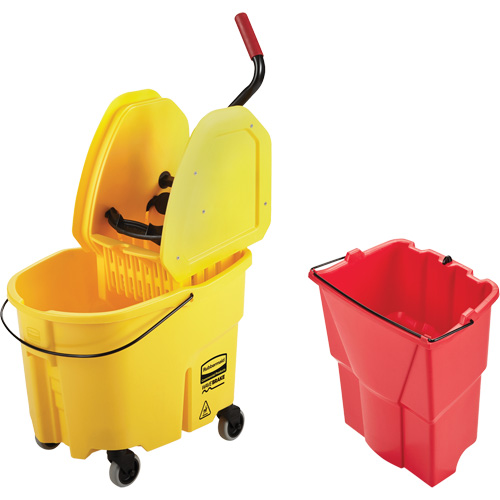 WaveBrake&reg; Mop Bucket & Wringer Combo Pack, Down Press, 8.75 US Gal.(35 Quart), Yellow Seaboard Timber Mart