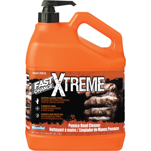 Nettoyant professionnel pour les mains Xtreme, Pierre ponce, 3,78 L, Bouteille &agrave; pompe, Orange Seaboard Timber Mart