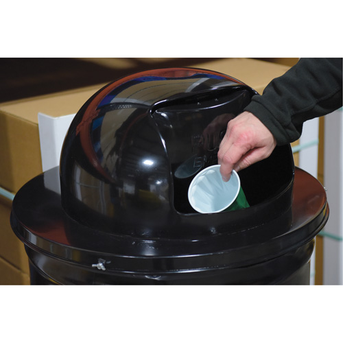 Drum Waste Disposal Top, Dome Lid, Metal, Fits Container Size: 23-1/2" Dia. Seaboard Timber Mart