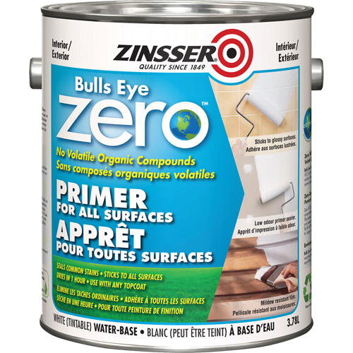 Appr&ecirc;t &agrave; faible teneur en COV Bulls Eye Zero, 3,78 L, Gallon, Blanc teintable Seaboard Timber Mart
