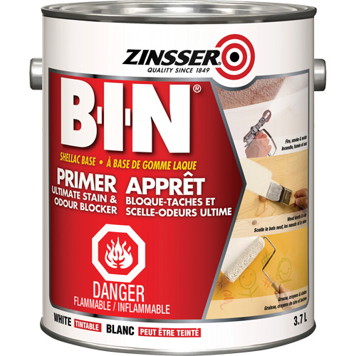 Appr&ecirc;t-scellant &agrave; base de gomme-laque B-I-N, 3,7 L, Gallon, Blanc teintable Seaboard Timber Mart