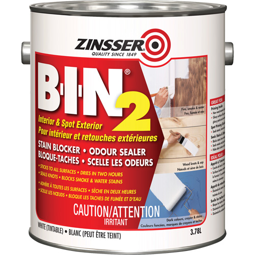 Appr&ecirc;t B-I-N 2, Blanc, Tr&egrave;s mat, 3,78 L, Gallon Seaboard Timber Mart