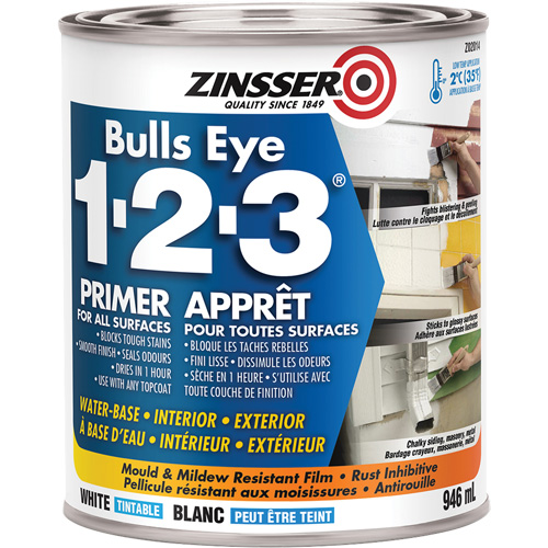 Bulls Eye 1-2-3&reg; Water-Base Primer, 946 ml, Can, White Seaboard Timber Mart
