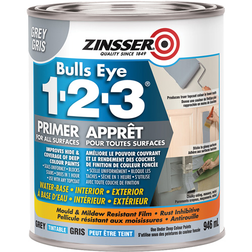 Appr&ecirc;t &agrave; base d'eau Bulls Eye 1-2-3, 946 ml, Canette, Gris Seaboard Timber Mart