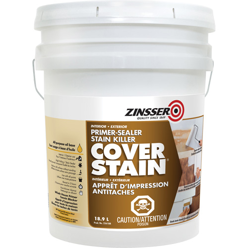 Scellant d'appr&ecirc;t &agrave; base d'huile Cover Stain, 18,9 L, Seau, Blanc Seaboard Timber Mart