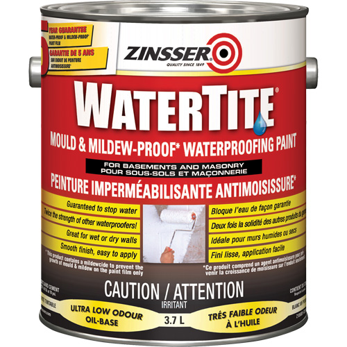 Watertite&reg; Mold & Mildew-Proof Waterproofing Paint, White, Eggshell, 3.78 L, Gallon Seaboard Timber Mart