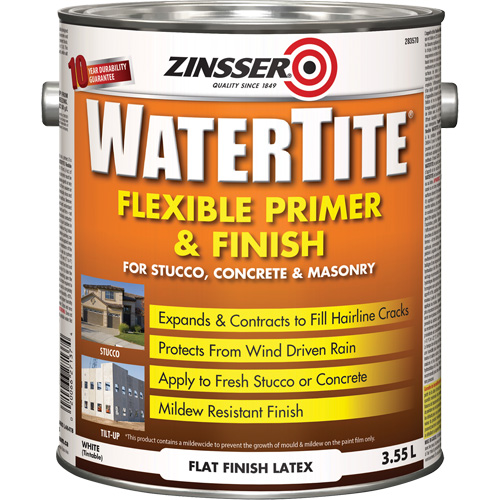 Couche primaire et de finition flexible et r&eacute;sistante aux intemp&eacute;ries Watertite, 3,55 L, Gallon, Blanc Seaboard Timber Mart