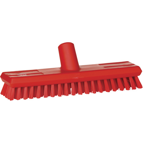 Water-Fed Deck Scrub Brush, X-Coarse Bristles, 10-3/4", Polyester, Red Seaboard Timber Mart