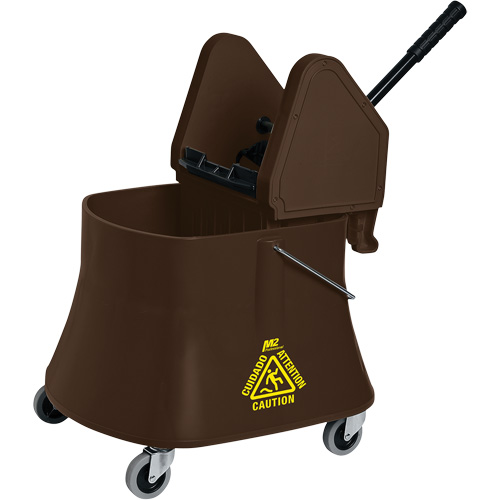 Champ Bucket & Wringer Combo, Down Press, 10 US Gal.(40 Quart), Brown Seaboard Timber Mart