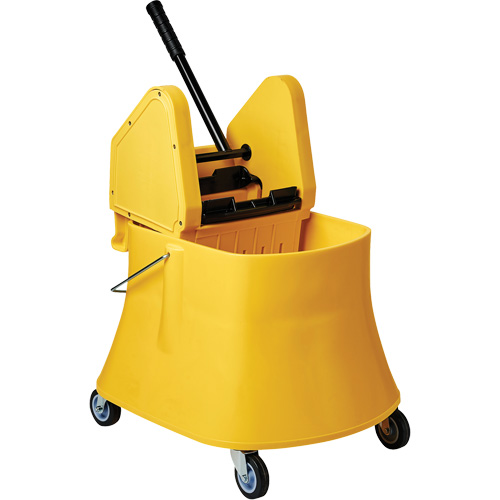 Ensemble de seau pour vadrouille et essoreuse Champ, Pression vers le bas, 7,5 gal. US (30 pintes), Jaune Seaboard Timber Mart